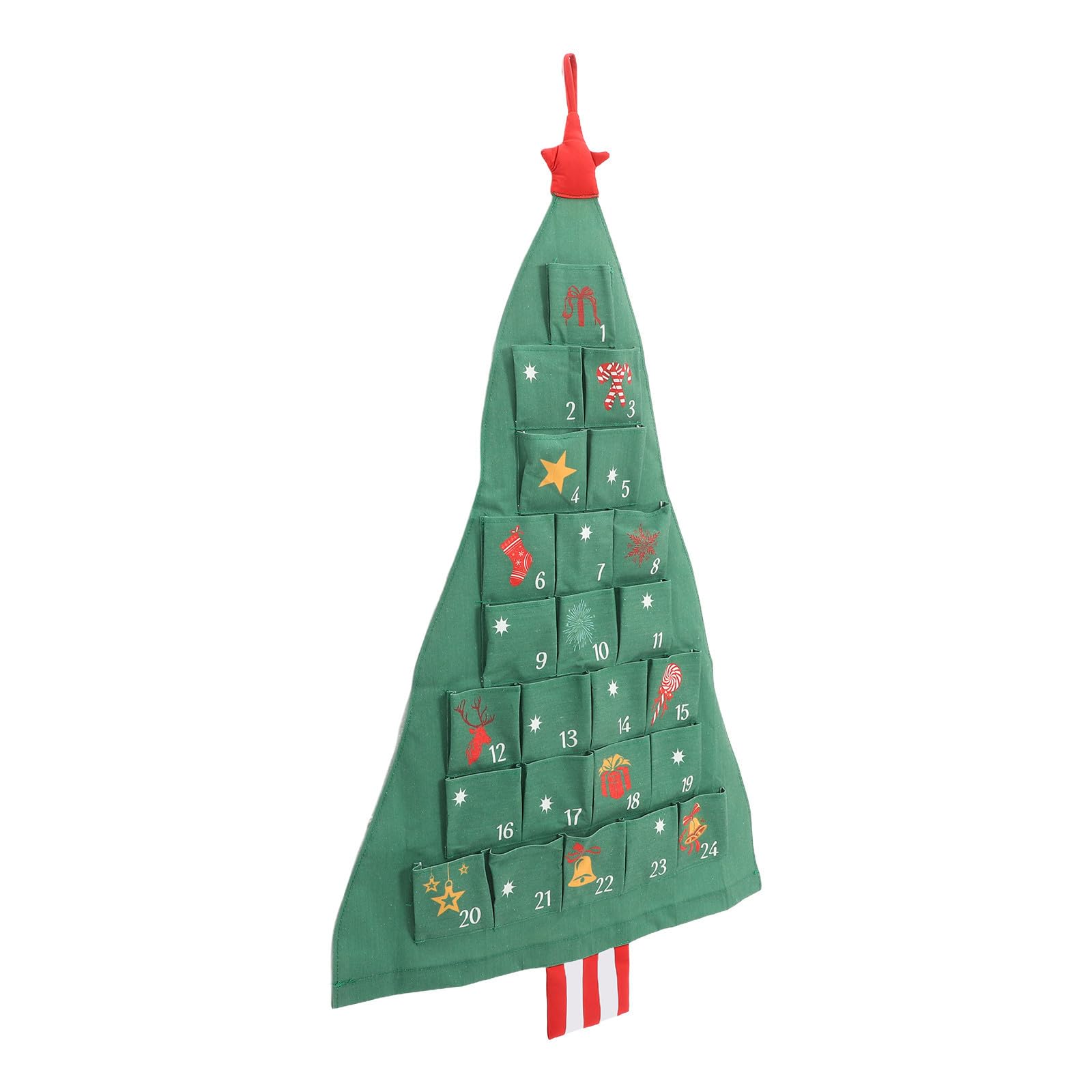 SHINEOFI 3 Sets Weihnachtsbaum Adventskalender mit 24 Taschen, Grün, zum