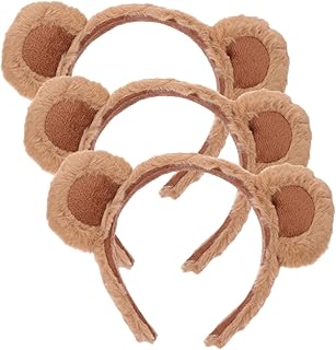 Frcolor カチューシャ 耳 3個 生地 シマリス 耳 クマ 森林 カチューシャ クマ 耳 コスチューム