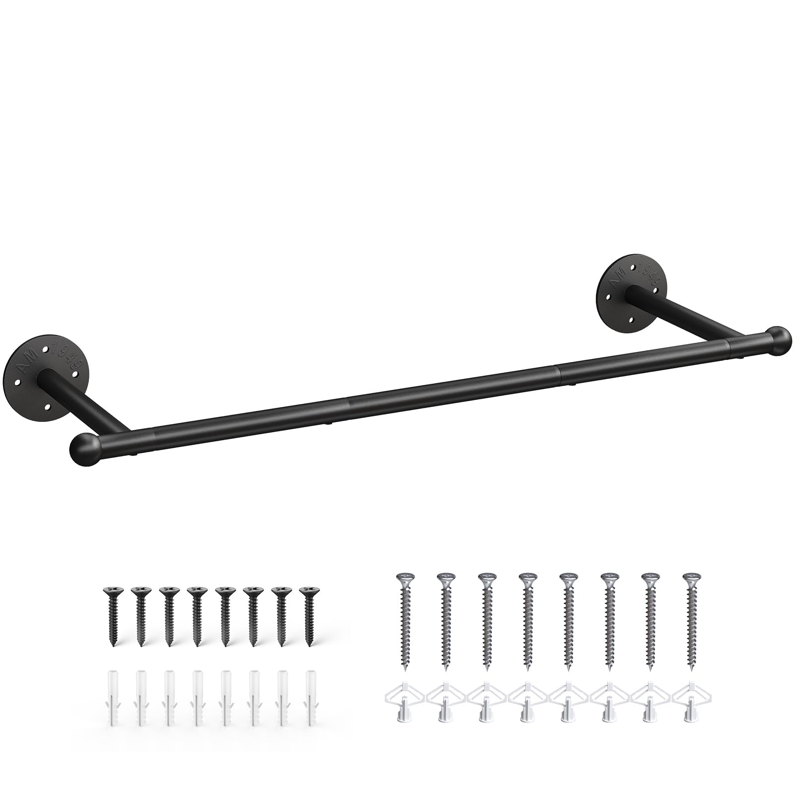 OROPY Industrial Pipe Clothing Rack Wall Mounted Clothes Rack Closet Rods For Hanging Clothes 33 Multi-purpose Hanging Rod