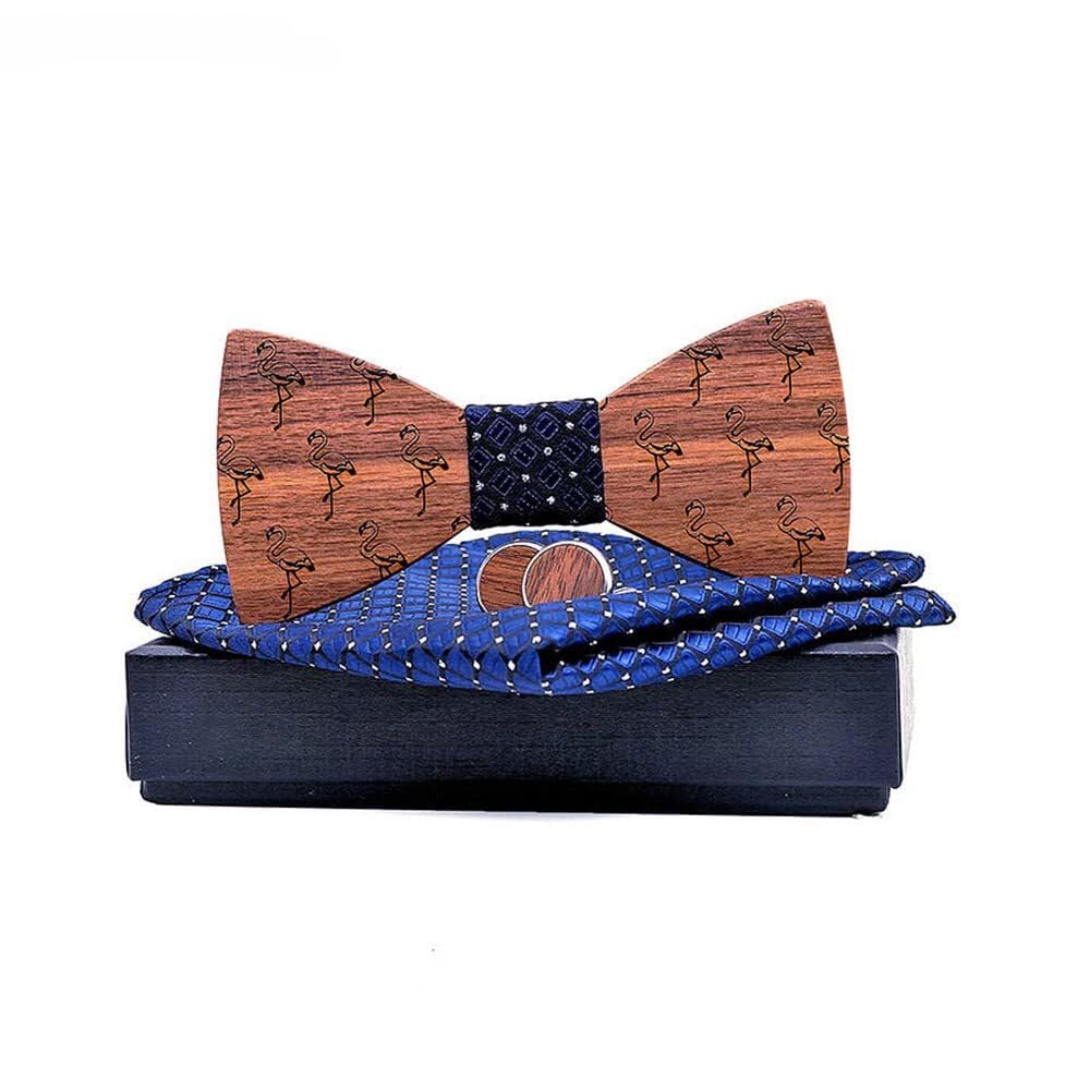 Romantic LOVE Pajarita Tallada De Animales Para Hombre, Pajarita Para Novio, Padrino De Boda, Gemelos, Pañuelo Cuadrado A Juego Con Caja De Regalo