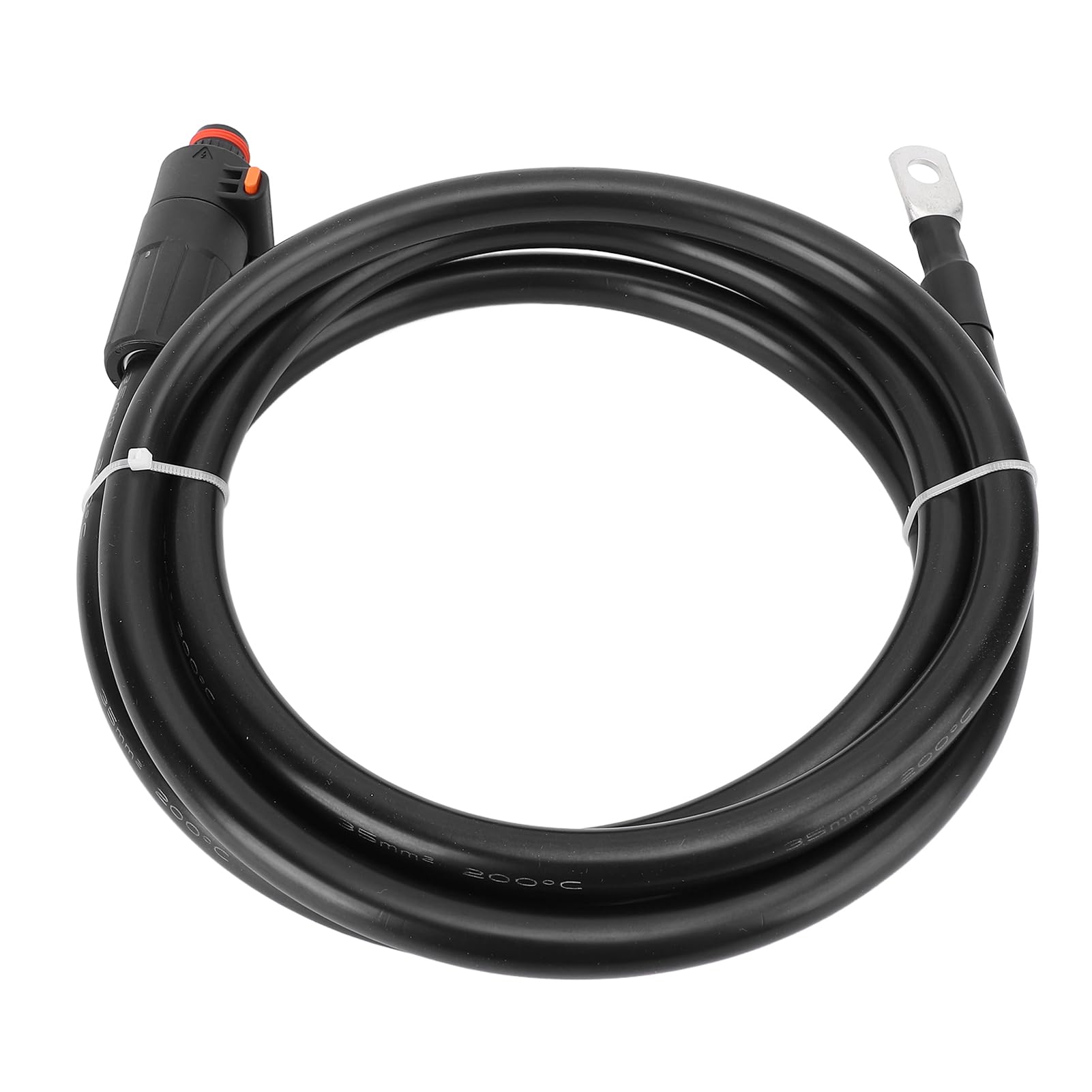 35mm2 Batteriekabel mit Kabelschuh, Hochflexibles Stromkabel für Inverter mit Kupferkabel, SC35-8 Lug für KFZ, Marine und Traktor (1 Meter)