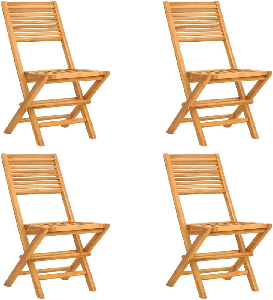 vidaXL 5-Piece Patio Dining Set - Solid Teak Wood - Foldable - Octagon-Shaped - Scandinavian Style - for Garden/Patio/Outdoor Use - Brown