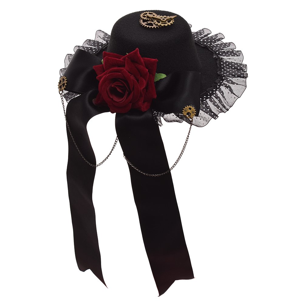 Graceart Women's B Steampunk Mini Top Hat Headwear Small Victorian Halloween Headdress Accessory
