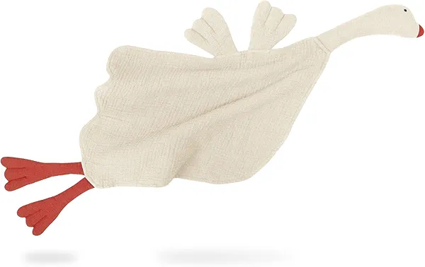 Lulu moon Goose Security Blanket: Muslin Lovey for Babies Travel & Daycare - Skin-Friendly Snuggle Toy for Self-Soothe