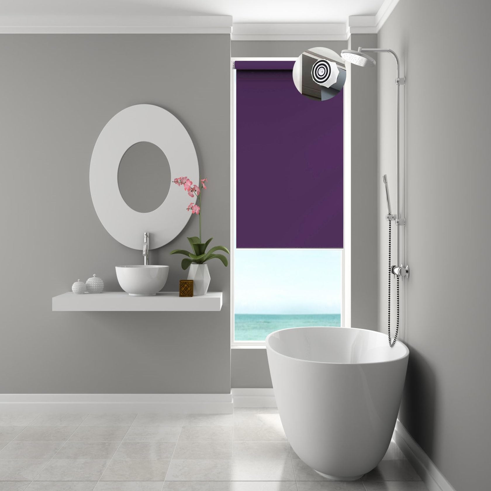 Blackout Roller Blinds 65 x 130 cm Thermal Insulated UV Protection, Blinds Blackout Curtains with Install Accessories for Bedroom, Nursery, Purple — image 1