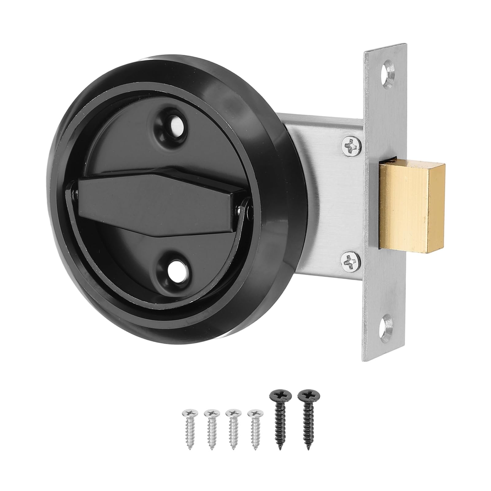 Poignée de porte ronde encastrée bouton caché armoire noir 1 pièce