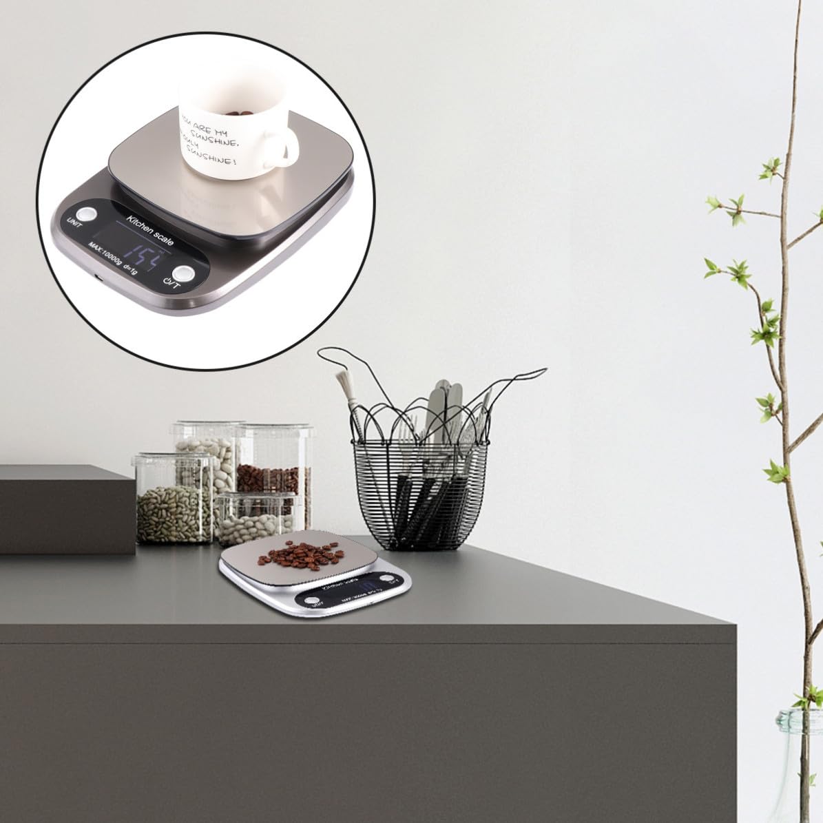 Báscula Portátil Recargable Digital Inoxidable Cocina G de de Acero 3 Kg/0,1 Pantalla Lcd para Uso en Cocina y Repostería
