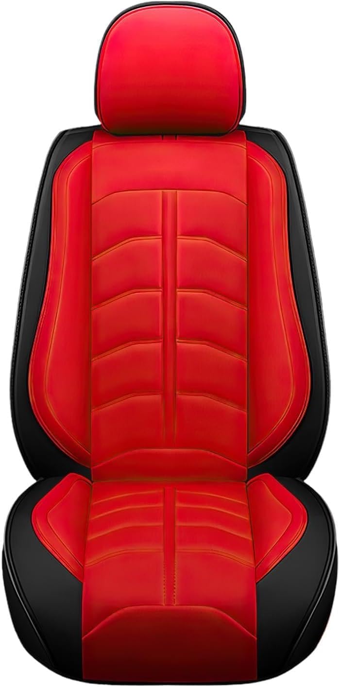 Car Seat Cover 5 Seats for Volkswagen Jetta 1999-2023, Premium Nappa Leather Sport Seat Cover, Waterproof and Durable, Airbag Compatible with Car Seat Protectors (5 Seats Standard,Red Black)