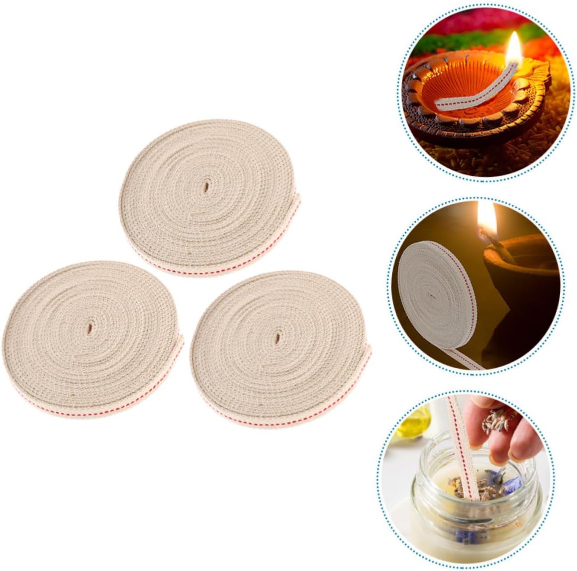 MAGICLULU 3 Rolls Cotton Kerosene Wick for Oil Lamp, Halloween Season