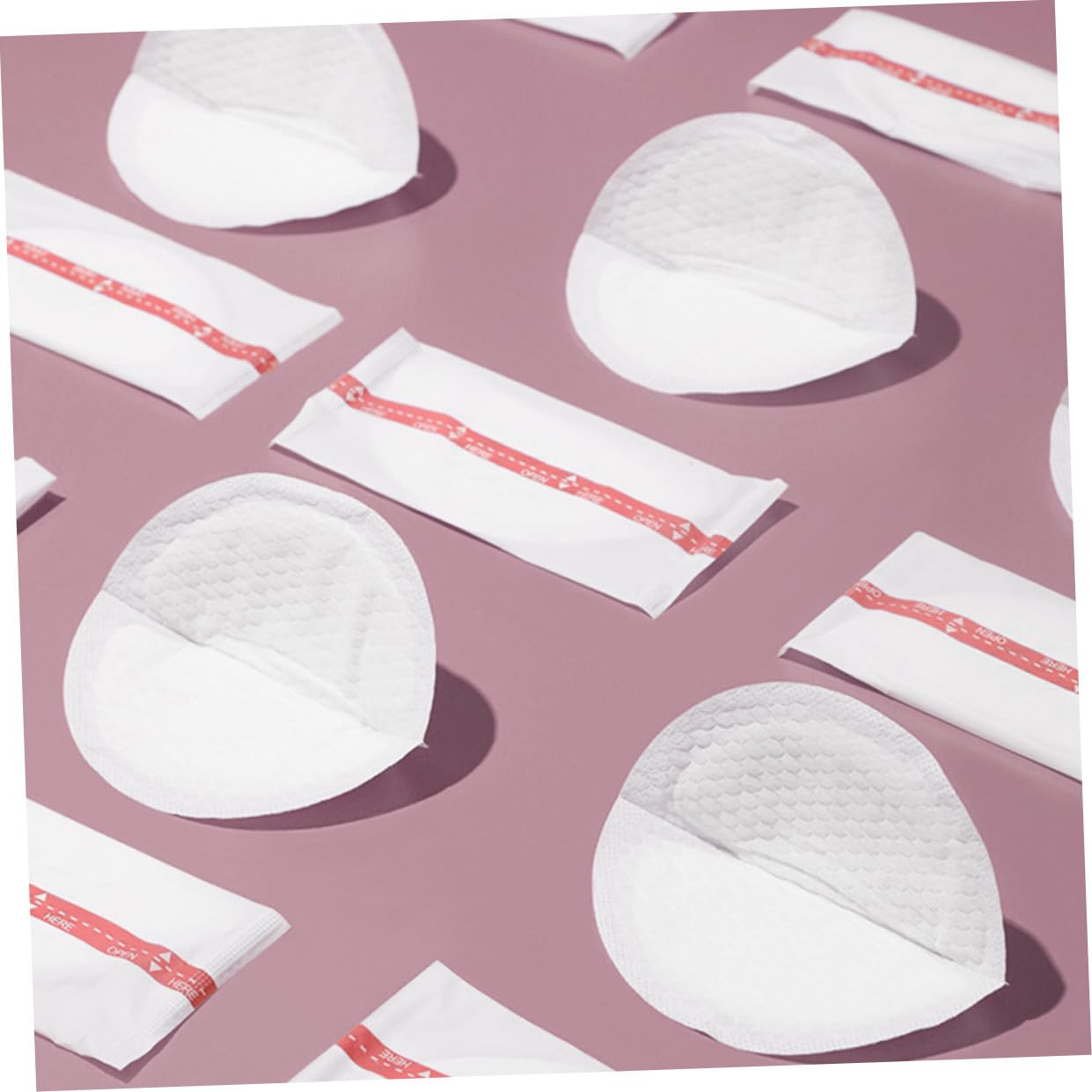 Hemoton 100pcs Thin Disposable Breastfeeding Nursing Pads Ultra-Absorbent Milk Pads for Leak Protection Adhesive Design Individually Wrapped for Lactating Mothers