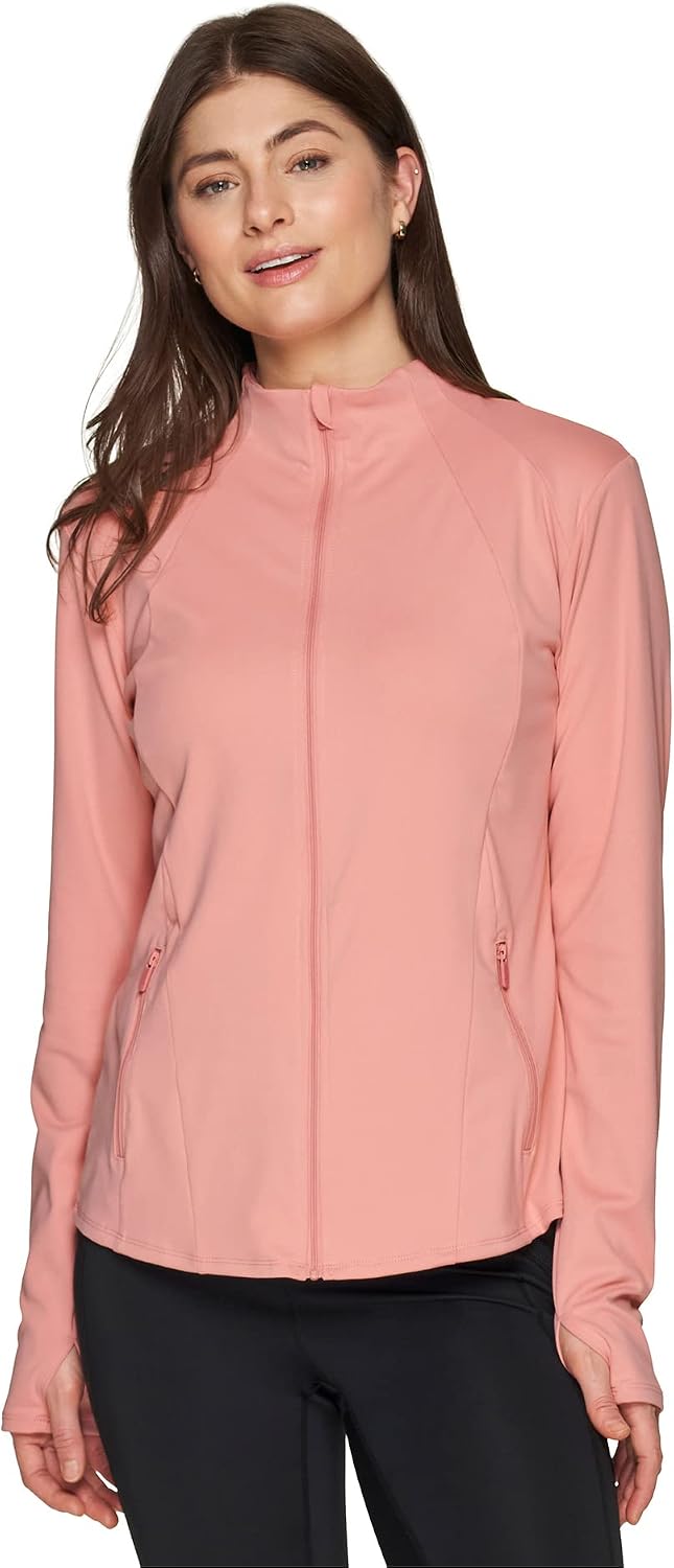 RBX Active Women's Athletic Breathable Lightweight Zip Up Running Jacket with Pockets