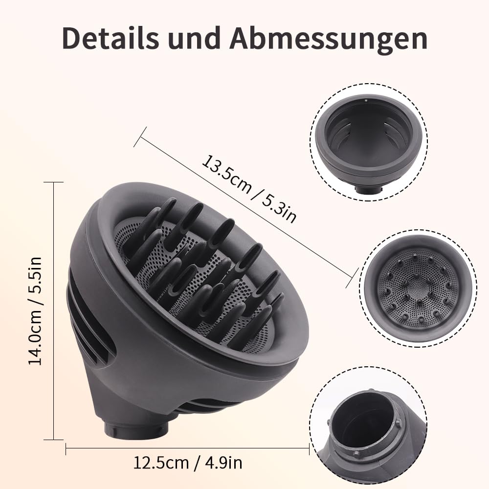 Laymi Diffusor neue verbesserte diffuser Aufsatz für dyson airwrap föhn HS01 HS05 HS08 für locken wellen Haardiffusor zubehör für Gewelltes und Lockiges Haar, Umwandlung Curling Styler
