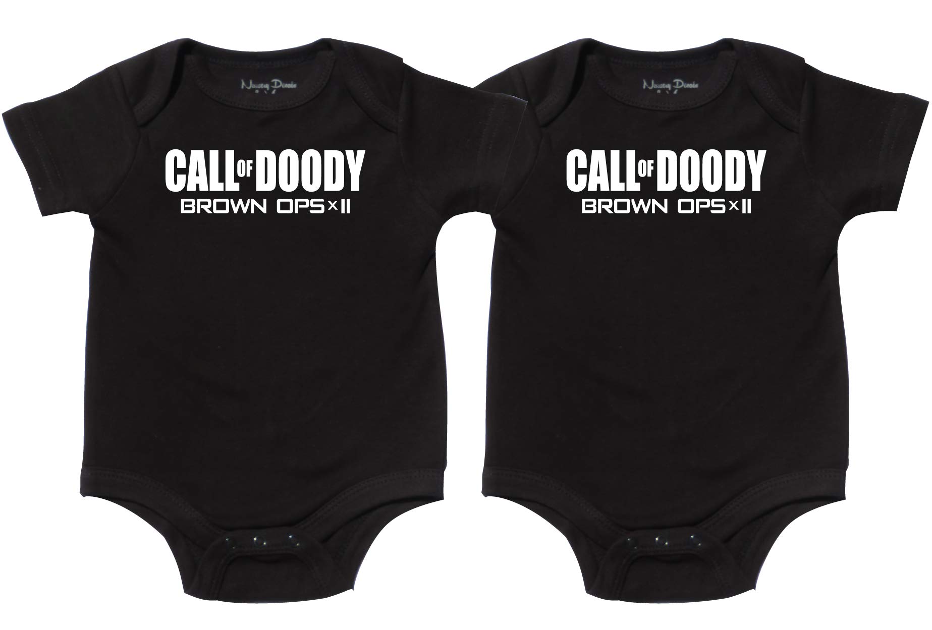 Nursery Decals and MoreFunny Twin Outfits for Gamers, Includes 2 Bodysuits, 0-3 Month Call of Doody