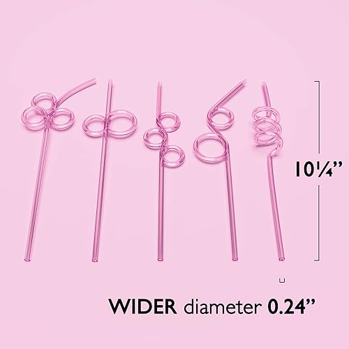 Miniatura 6 de 10 pajitas largas y locas de alta calidad para niños y adultos, color rojo, girando y coloridas, pajitas en espiral para fiestas, plástico