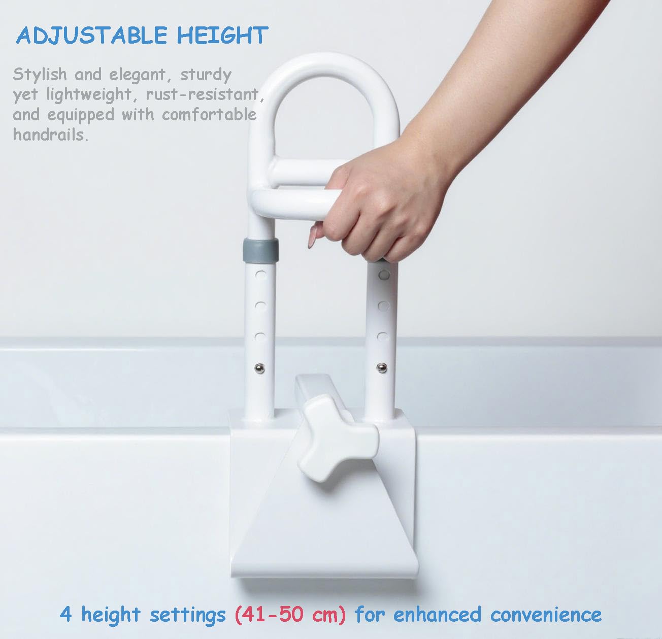 Maniglia Accesso Vasca, Maniglione Anziani Regolabile in Larghezza 8-17 cm, Maniglia per Vasca da Bagno, Manico per Vasca da Bagno Senza Foratura, per Anziani, Disabili, Donne in Gravidanza