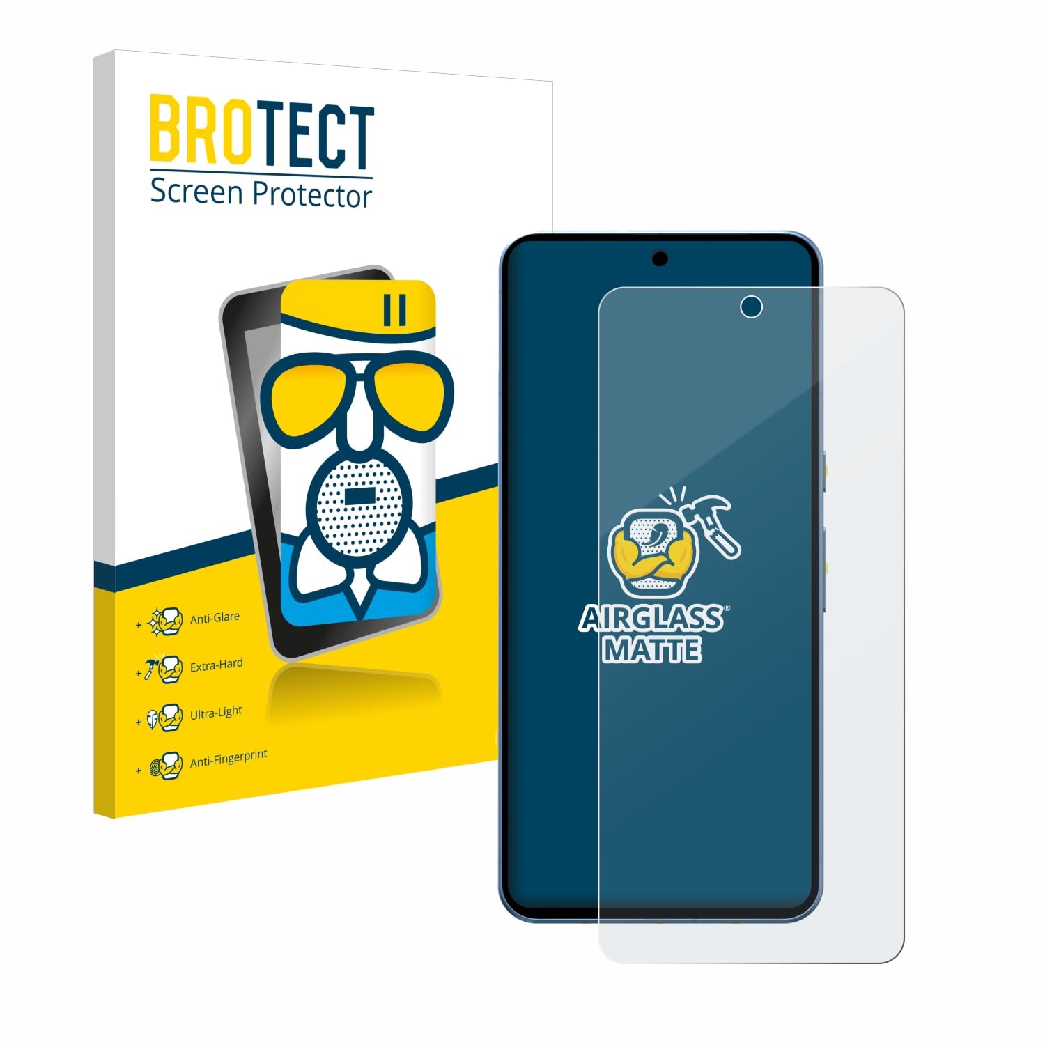 brotect Anti-Glare Glass Screen Protector Matte compatible with Google Pixel 8 Pro - Anti-Scratch 9H Protection Film