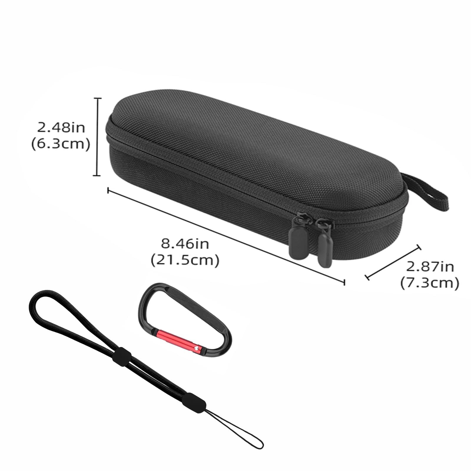 Étui de transport nylon avec doublure en peluche et mousqueton noir