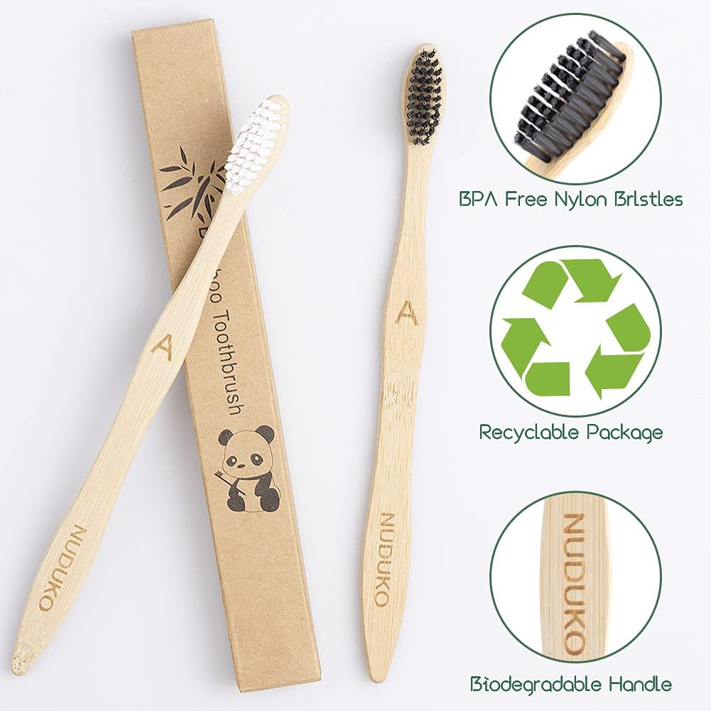 12 Pcs Bamboo Toothbrushes, Soft Bristles Toothbrush, Biodegradable Toothbrush, Natural Eco-Friendly Sustainable Toothbrush, BPA Free Wood Tooth Brushes Green Organic Compostable… B09H2476K1 : Beauty & Personal Care