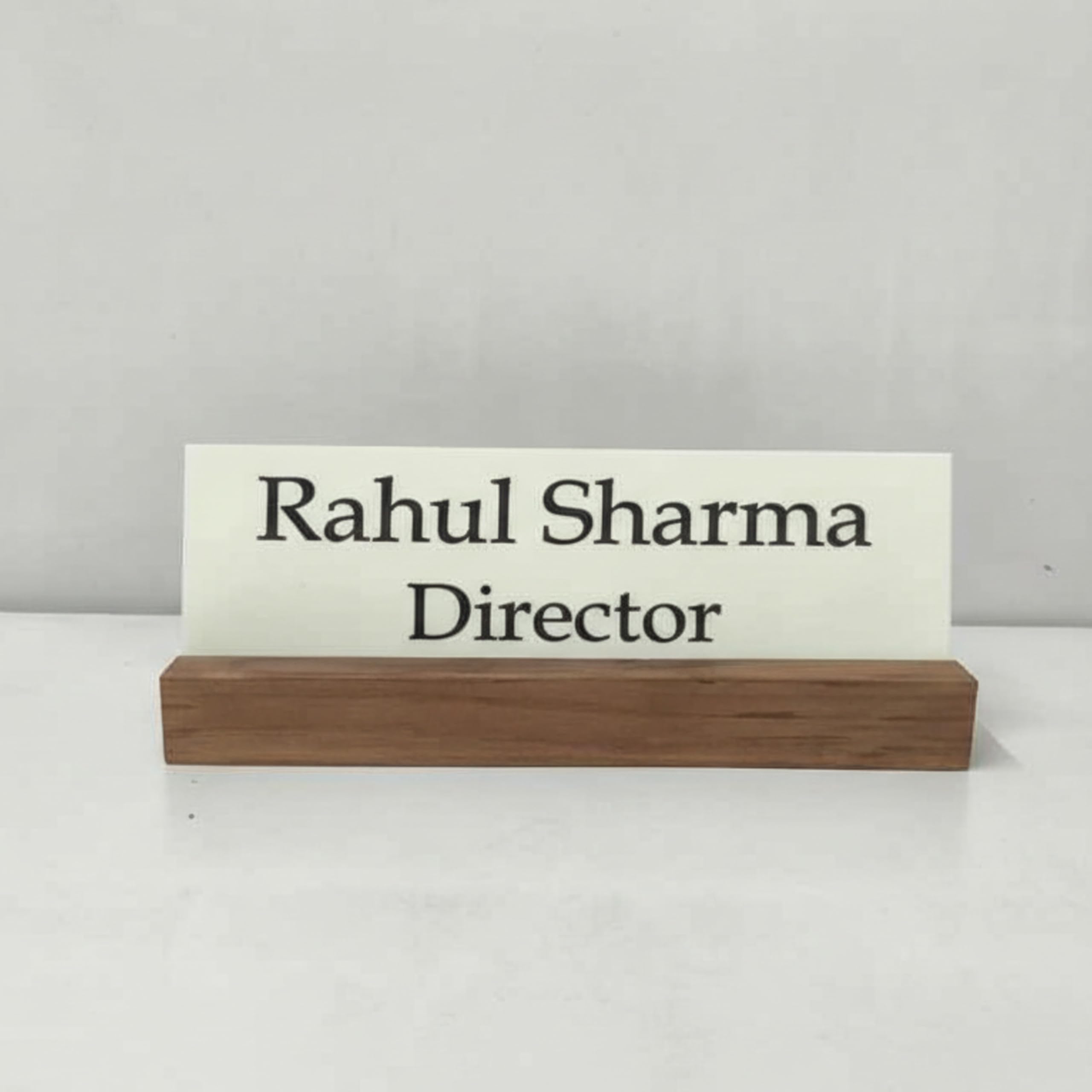 Customized Desk Name Plate with Wooden Base | Personalized Office Table Name Plate | Black Acrylic (Model 1) — Amazon image 7