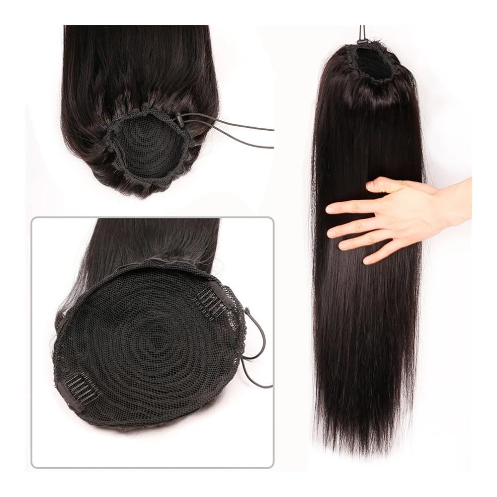 Extension di capelli umani brasiliani a coda di cavallo con coulisse, per la salute e la cura della persona (40,6 cm, 100 g)