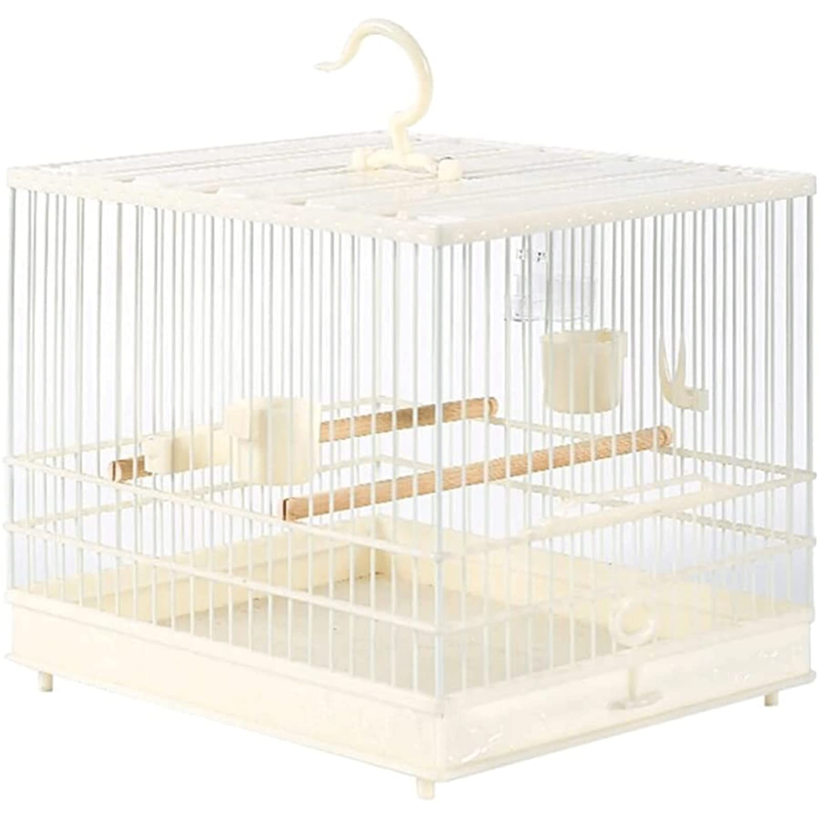 Jaula de cría Jaula de pájaros de Acero y plástico, Jaula de pájaros Blanca con Bandeja fácil de Separar, Jaula de pájaros de Vuelo de Viaje portátil, Nido de pájaro Multifuncional Pajarera