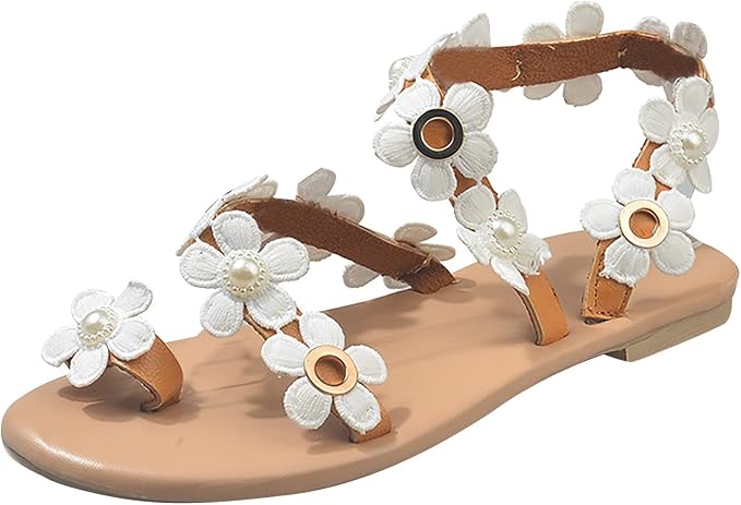 Sandales Femmes SMajong Bohême - Strass Et Perles - Plateforme Confortable - Pour Plage, Vacances - Noir