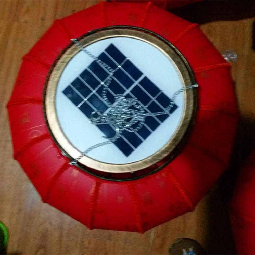 Solarne lampiony ogrodowe, wodoodporne okrągłe duże czerwone lampiony flokowane tkaniny na zewnątrz Nowy Rok chińska wiosna festiwal dekoracja latarnia, średnica: 60 cm