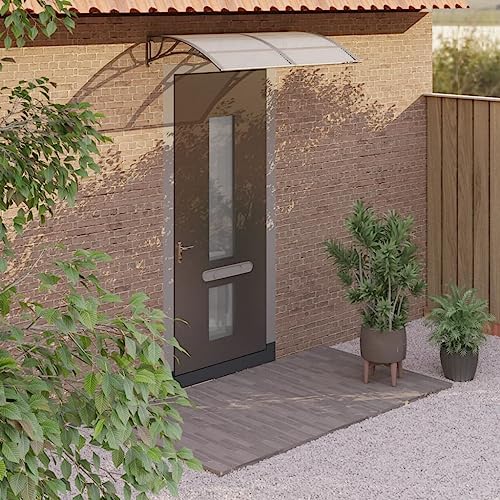 sofutoo Protect Your Entrance with Weather-Resistant Door Canopy, Durable Polycarbonate Design, Easy Installation, 59.1