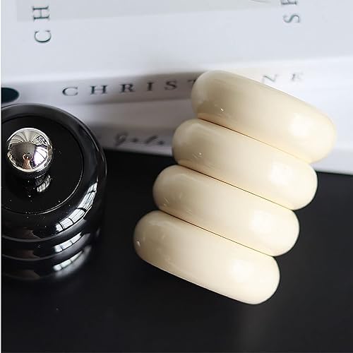 Miniatura 7 de Qtip - Contenedor de hisopos de algodón a prueba de polvo con tapa para baño (blanco lechoso, 4 capas)