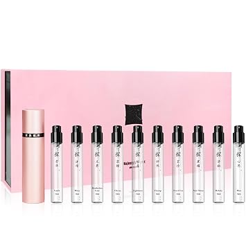 Luxury Womens Perfume Set 10 x 0.34 fl oz Mini Fragrance Collection with Magnetic Cap & Gift Bag Unique Women Perfume for Travel,Dating,Holidays,Daily Use Gift for Mum,Wife,Girlfriend