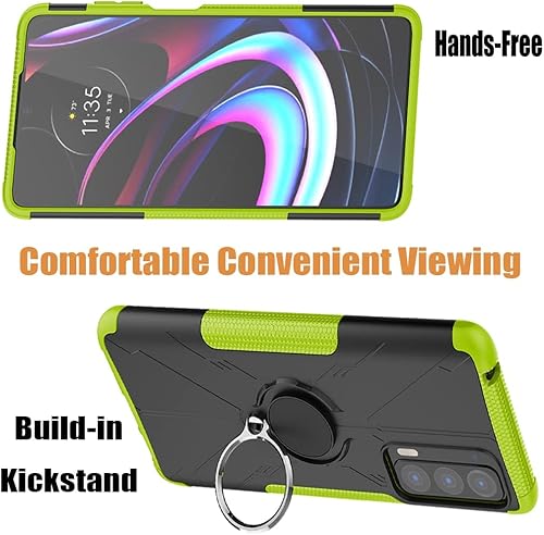 Miniatura 2 de Funda compatible con Moto Edge 2021, Moto Edge 5G UW con protector de pantalla de vidrio templado, soporte magnético con soporte magnético para