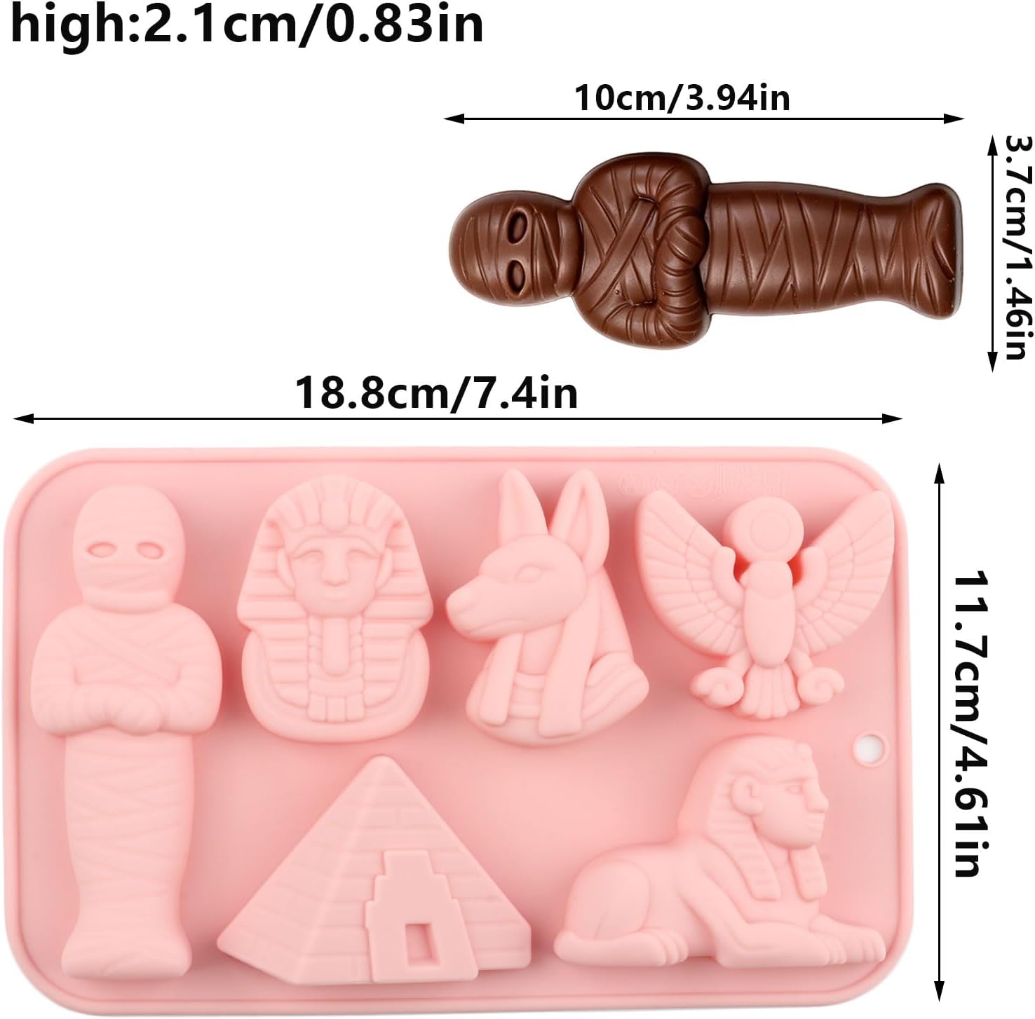 6 Cavity Ancient Egypt Silicone Candy Molds image 5