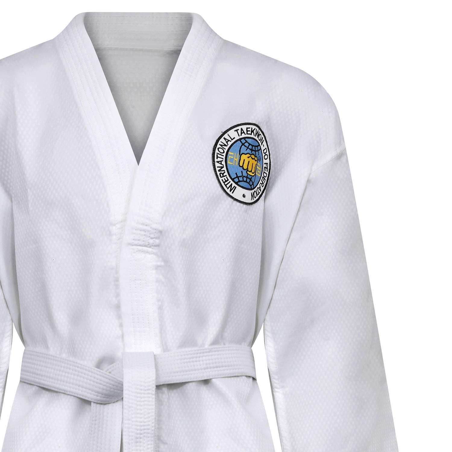 Playwell Elite Ultra Leggero Itf Taekwondo Studente Performance Combattente Suit - Bianco, 170cm
