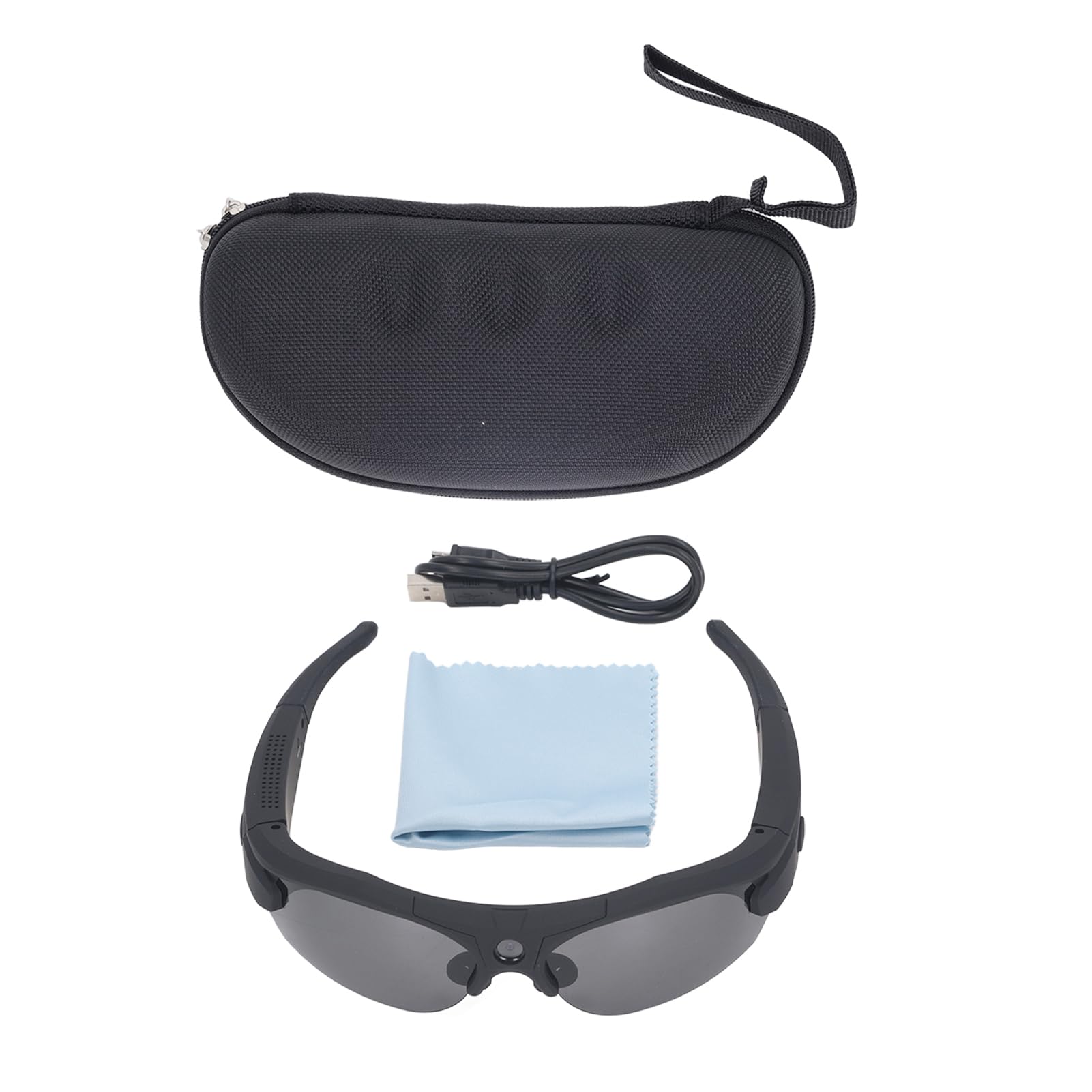 Cámara para Gafas de Sol, HD 1920x1080, con Lente Transparente, Conectividad WiFi, Gran Capacidad de Almacenamiento, Ajuste Universal, para Viajes al Aire Libre