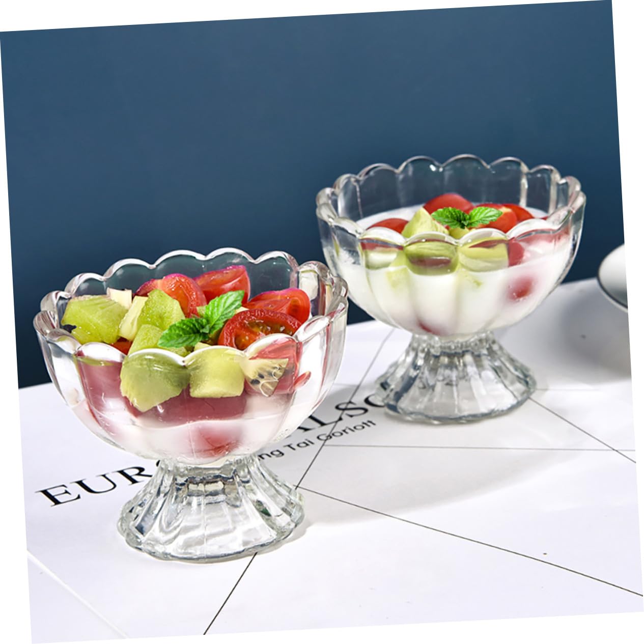 Alipis 6 pezzi Bicchieri da Dessert in Vetro Trasparente Resistente al Caldo e Freddo Tazze Monoporzione per Gelato Budino e Frutta Riutilizzabili e Facili da Pulire per Uso Quotidiano e
