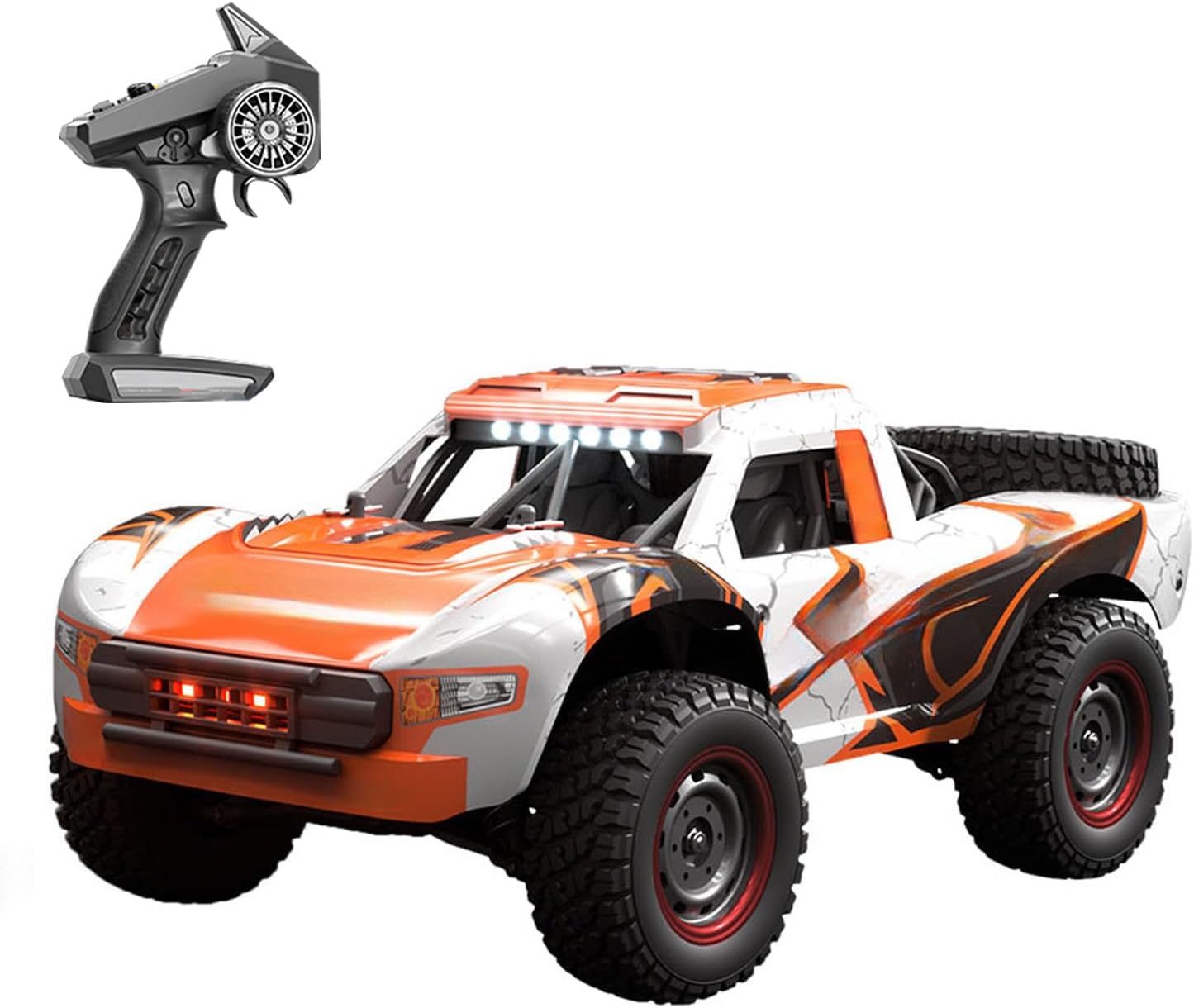 1/14 2.4G RC High Speed Off Road Vehicle 70KM/H Wireless Control 4WD Car Q130B Brushless Motor Servo Battery LED Lights RTR Hobby Grade Model for Adult Hobby