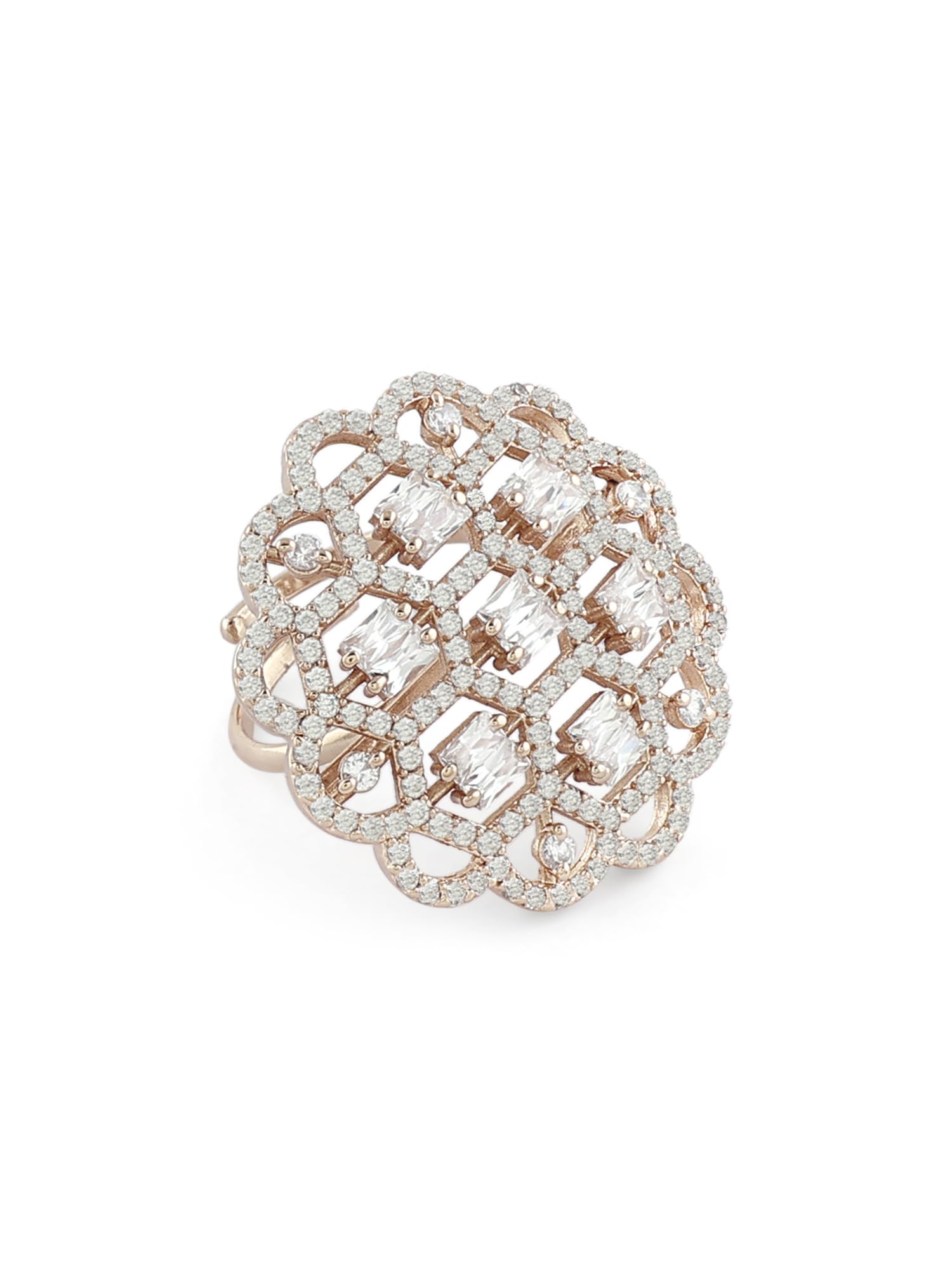 Cubic Zirconia Bling Brass Finger Ring for Women