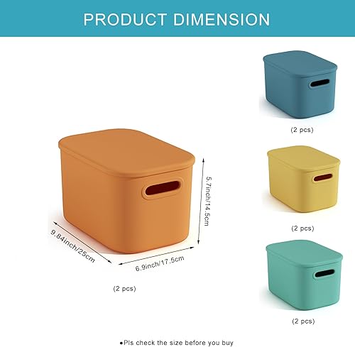 Miniatura 7 de Paquete de 8 contenedores de almacenamiento coloridos con tapas para estantes, contenedores de almacenamiento para el aula, contenedores apilables
