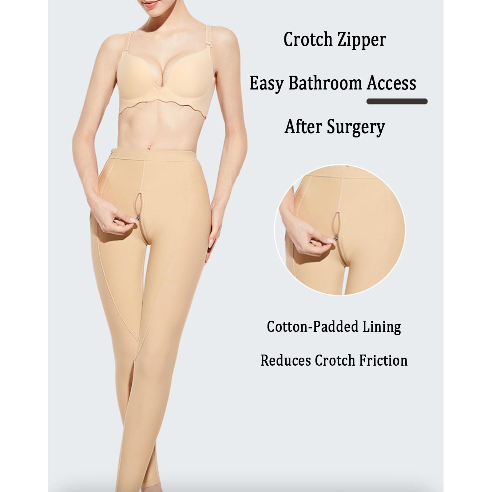 Leggings de Compression Post-opératoire pour Femmes Soutien-gorge Amincissant pour les Cuisses et les Fesses pour le Ventre, les Hanches, les Cuisses, les Fesses et les Genoux