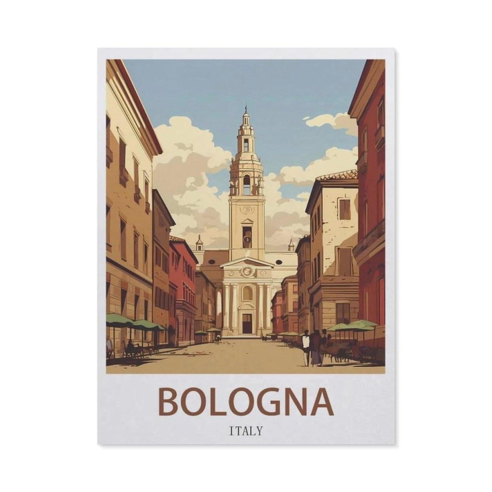 Bologna Italy，Funny Tin Sign Retro Metal Sign for Home Farm Toilet Restroom Washroom Wall Decor Gift(30x40cm）12x16 inch-ED52