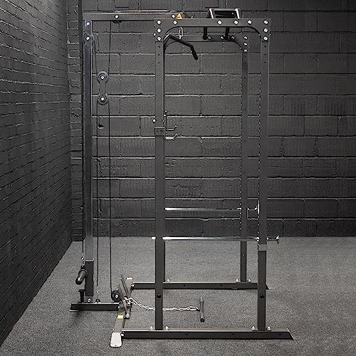 GYM MASTER GM1 Power Rack Squat Cage for Home Weight Lifting Training with Optional Dual Pulley Cable System - Power Rack and Cable Pulley System - Image 8