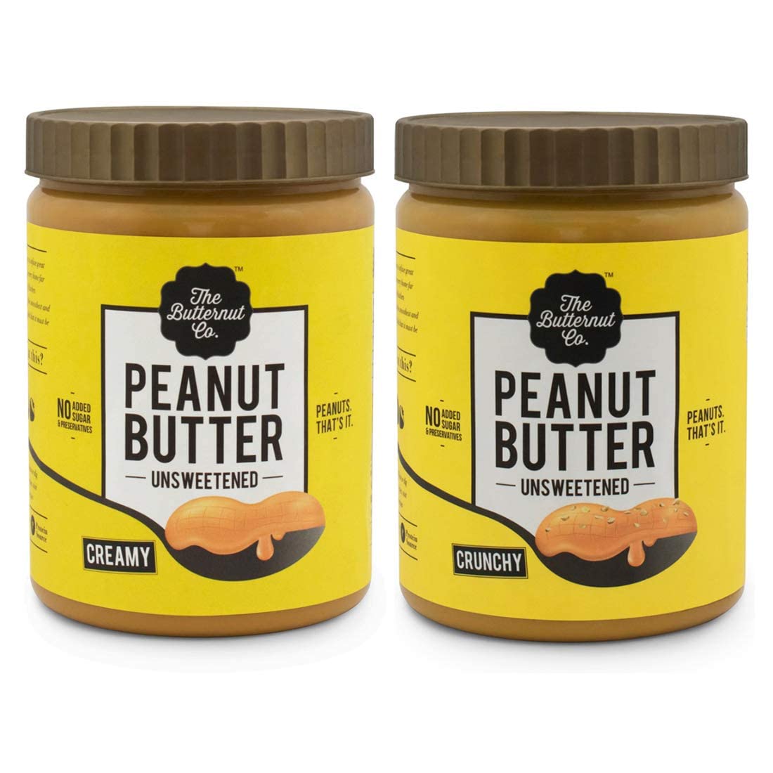 The Butternut Co. Crunchy & Creamy Unsweetened Peanut Butter Combo 2