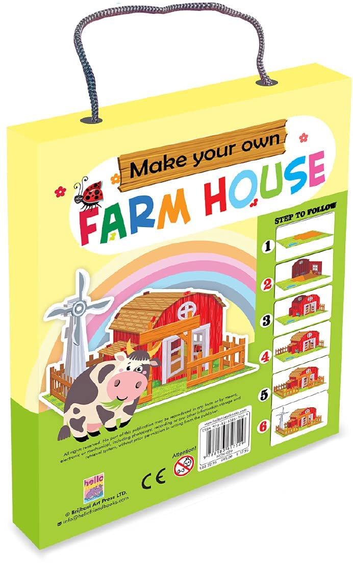 BRIJBASI Make Own 3D Model Farm House Book Early Learning Activity for Kids, Children and Toddlers Ideal for Gift - Ages 5+ Years