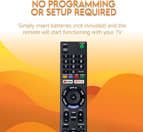 Miniatura 6 de Ceybo Mando a distancia OEM RMT-TX300U compatible con Sony Bravia XBR, modelos de TV KDL incluye atajos de Netflix y YouTube