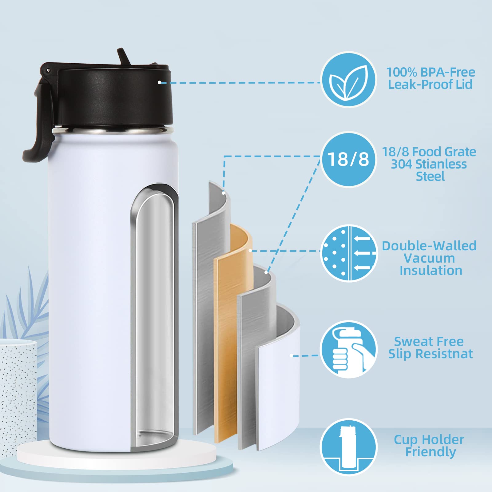 Volhoply Insulated Beverage Bottles