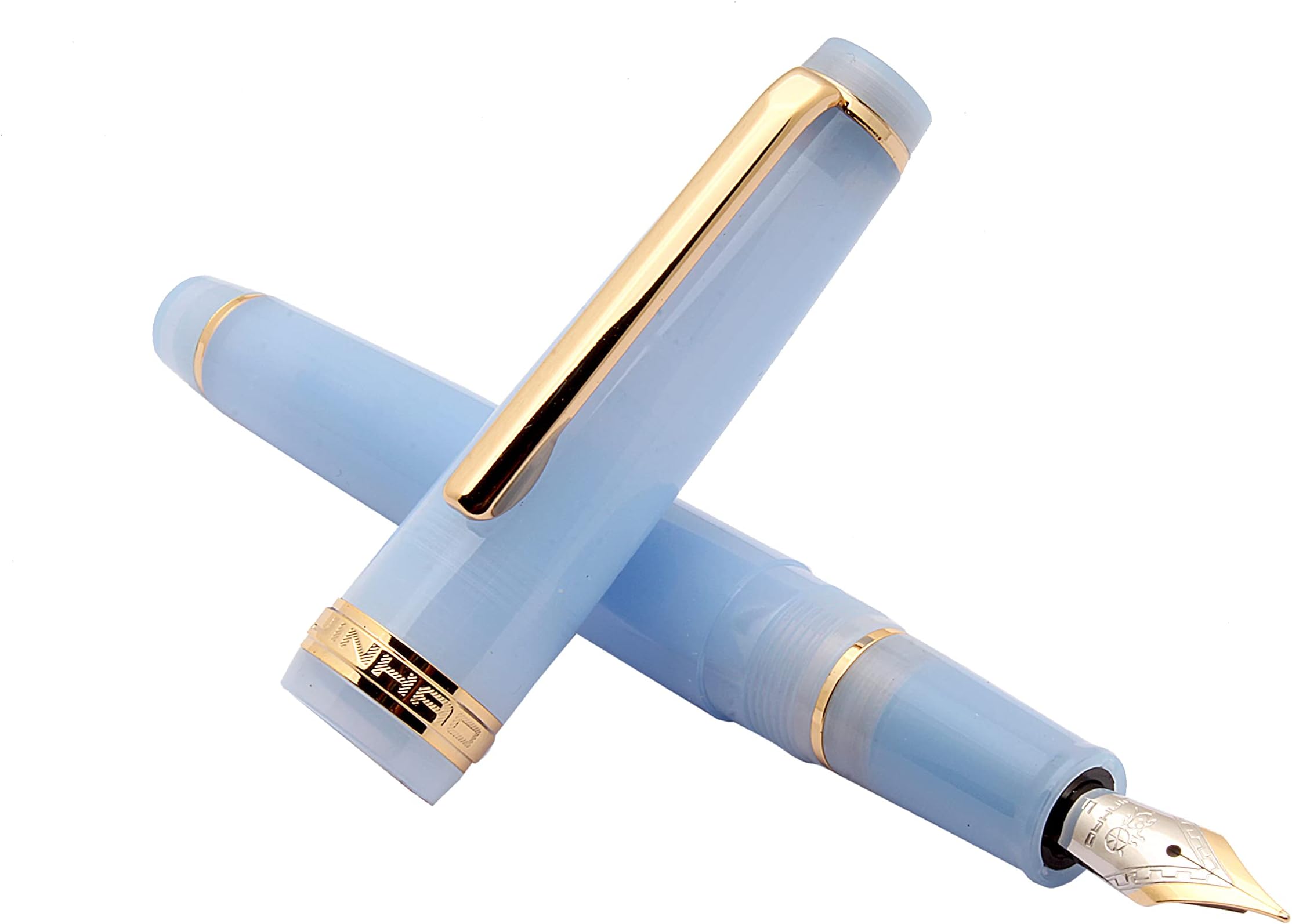 Ledos Jinhao 82 Translucent Turquoise Blue Acrylic Fountain Pen Fine