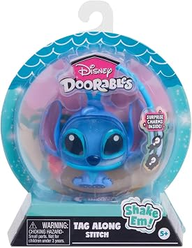 Disney Doorables Tag-A-Longs Stitch Wearable Figure and Charms Series 1, Collectible Figure, Styles May Vary, Kids Toys for Ages 3 Up by Just Play
