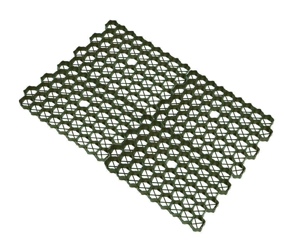 FORTENA Paddockplatte 208 Stück Rasengitter aus Kunststoff grün ode schwarz 60x40x4cm Rasengitterplatten Rasenwaben Bodenwaben Paddockplatten (Grün)