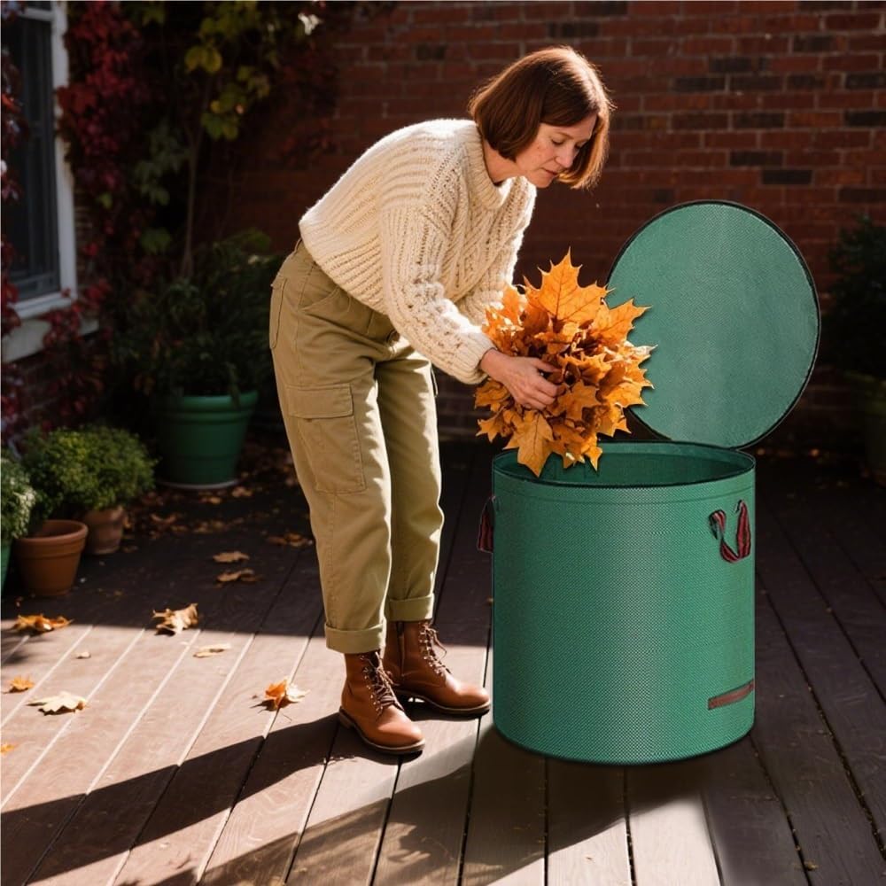 Sac à feuilles de jardin,capacité déchets,pochette coupures plantes poignée,conteneurs poubelles,sac rangement Sac jardin feuilles