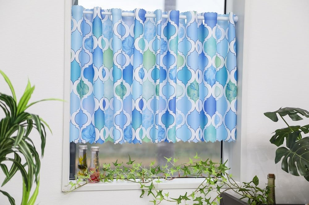 Amazon｜カフェカーテン ミラーレース 目隠し 幅 142cm 小窓用 16